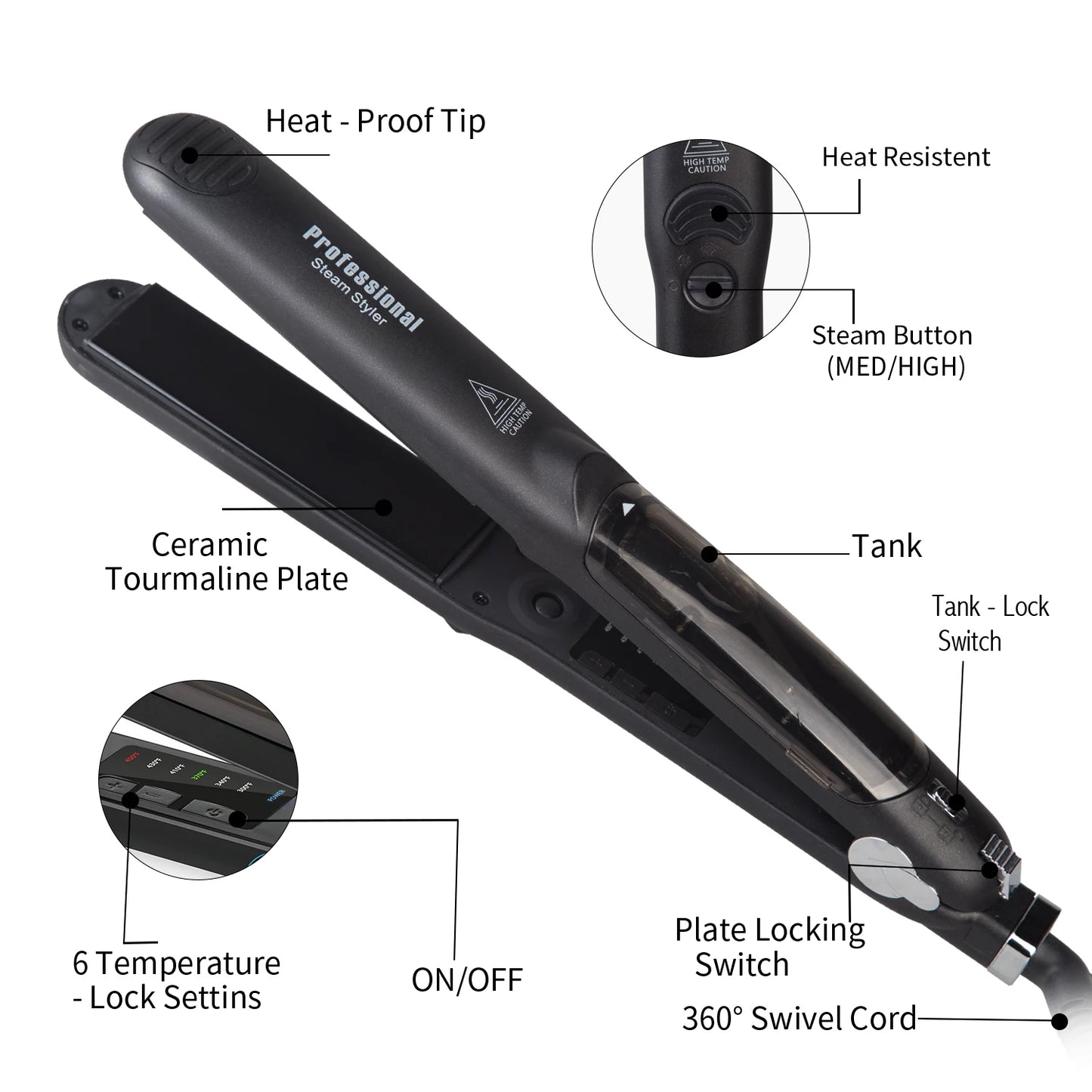 TameLuxe - Steam Hair Straightener