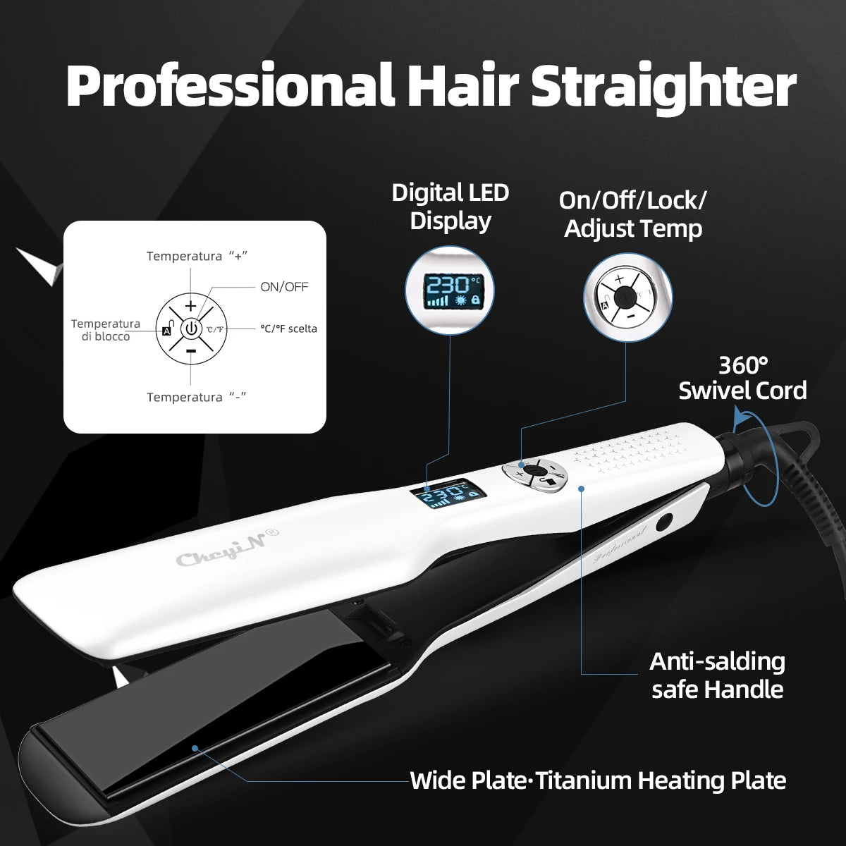 Wide Hair Straightener - TameLuxe